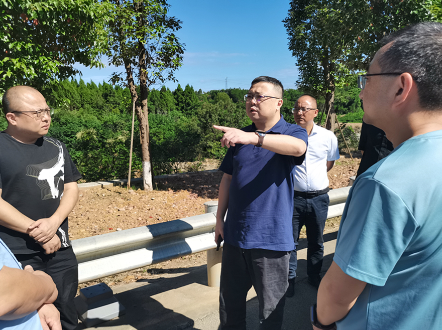 圖3：集團(tuán)黨委委員、副總經(jīng)理倪丹督導(dǎo)二環(huán)路沿線景觀提質(zhì)工程施工安全